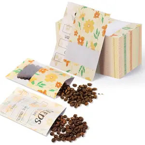 120 Pcs Orange Floral Seed Envelopes, 3.54 x 5.5 Inch Resealable Seed Storage Packets with Clear Window Seed Saver Bags for Vegetable Flower Seeds Saving