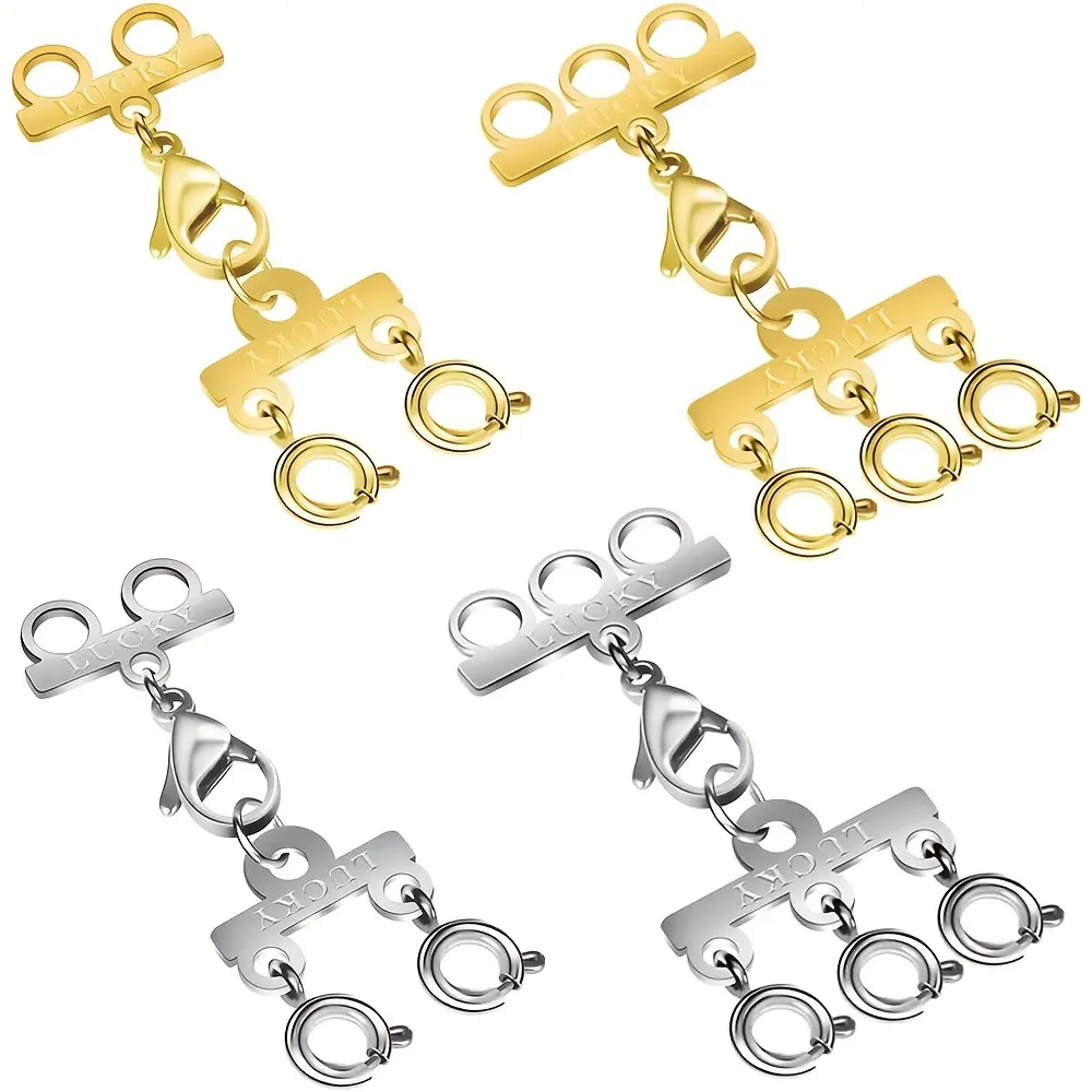 Gold Tone Clasp Multi-Strand Necklace Connectors, Layering Accessories for DIY Beading & Jewelry Making Layered Looks