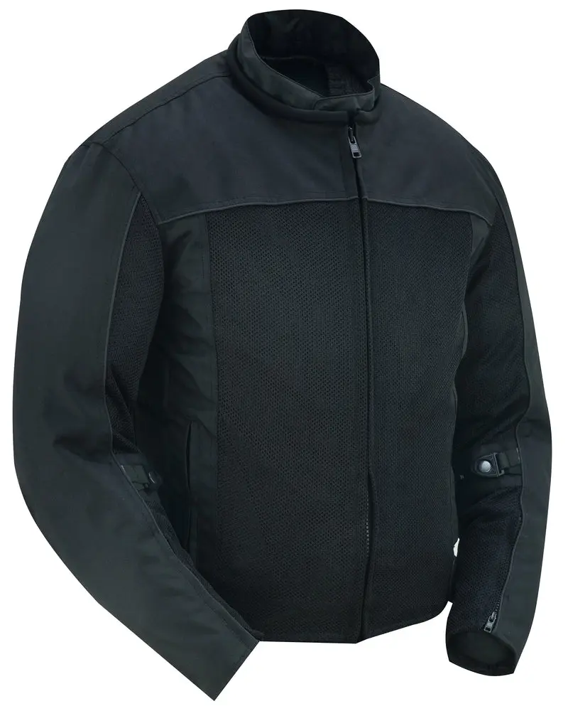 DANIEL SMART ThunderStrike Menswear Men's Longsleeves Plain Textile Motorcycle Coat - Heavy-duty Cordura & Mesh, 360-degree Ventilation, Reflective Striping, Adjustable Straps, Waterproof Liner, Thermal Pocket