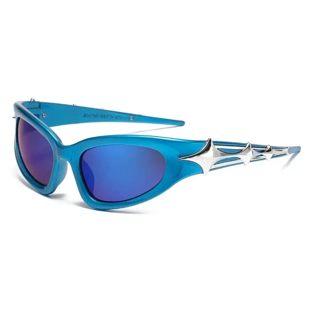 Y2K Fashion Punk Sports Sunglasses for Men and Women, Vintage UV400 Goggle Eyewear LED Glowing Pumpkin Skull Party Rings The Way of Water Cosplay Bodysuit