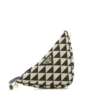 Pre-owned PRADA Jacquard Shoulder Bags Symbole Triangle Bag Mini by Rebag
