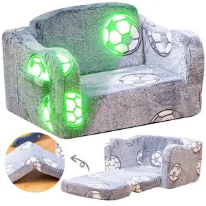 Lamerge Glow-in-the-Dark Modular Play Couch for Kids 3+ Years Old Fold Out Foam & Floor Cushion for Bedroom Playroom Sofa Lounge Outdoorfun Folding squarepuzzlescouch Ergonomic excellent gift for Christmas and New Year Cloud Interior