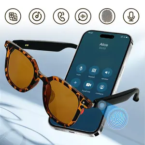 Smart Bluetooth Glasses AI Translation Sunglasses Open Ear Bluetooth Audio Touch Control Hands Free Calls UV400 Protection for Selfies Travel Daily Use Unisex Gift Idea