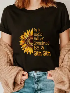100% Cotton In A World Of Grandmas Be A Gam Gam Special Grandma T-Shirt