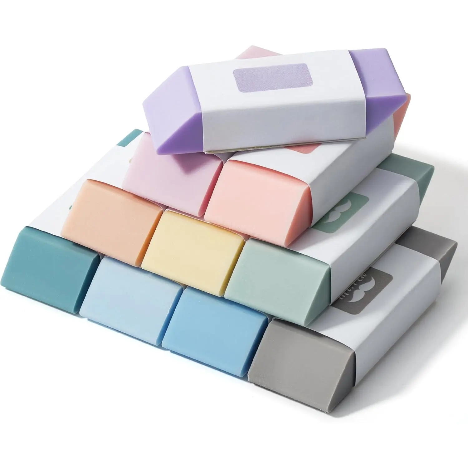 - Erasers, 10 Pack, cil Eraser, Morandi Colors, Erasers for cils,  to School Supplies