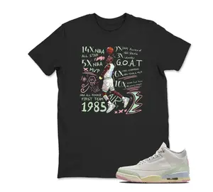AJ3 Sail & Jade Aura Match T Shirt, MJ 23 GOAT Graphic Tee, 90s Hip Hop Tee, Gift For Women and Man Unisex T-Shirt, Cozy Gift