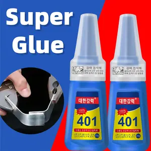 Super Glue 401,  Instant Adhesive, Multipack Cyanoacrylate Strong Clear Glue for Shoe Sole Repair, Ceramic Plastic Metal Wood Pottery Leather Glass Rubber, Strong Bonding