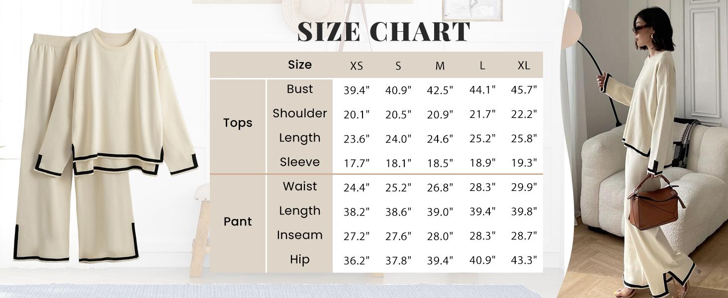 Kingapril Women Fall 2 Piece Lounge Set Outfits Sweatsuits Long Sleeve Sweater Tops Wide Leg Pants Knitted Womenswear Kingapril Women Fall 2 Piece Lounge Set Outfits Sweatsuits Long Sleeve Sweater Tops Wide Leg Pants Knitted Womenswear