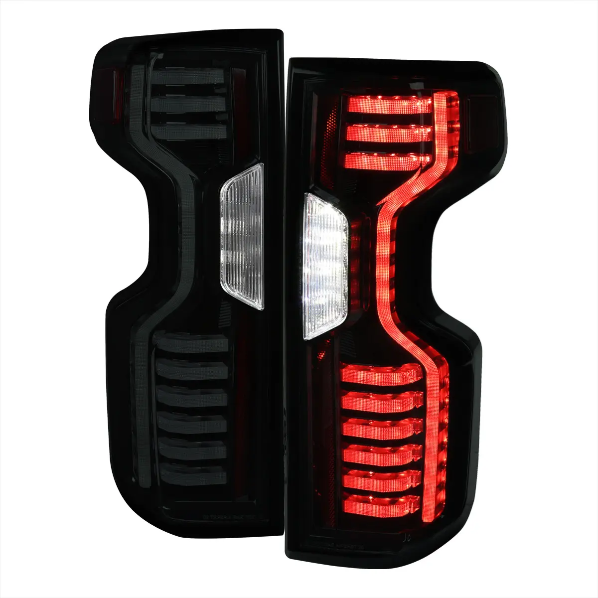 SPEC-D TUNING LED Tail Light Assembly with Smoked Lenses, Vehicle Specific Fit for 2019-2026 Chevrolet Silverado 1500, 2020-2023 Silverado 2500HD/3500HD (Matte Black Housing)