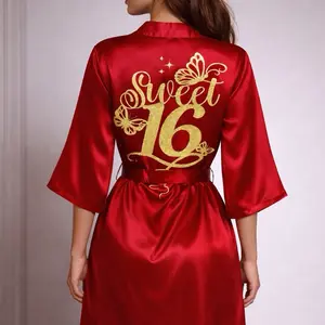 Sweet16 butterflies Robe Personalized Satin.  Personalized with Name