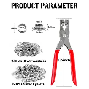 150PCS Grommet Tool Kit with Eyelets Pliers & Leather Hole Punch for Leather Shoes Fabric Belts Hand Tools Kits