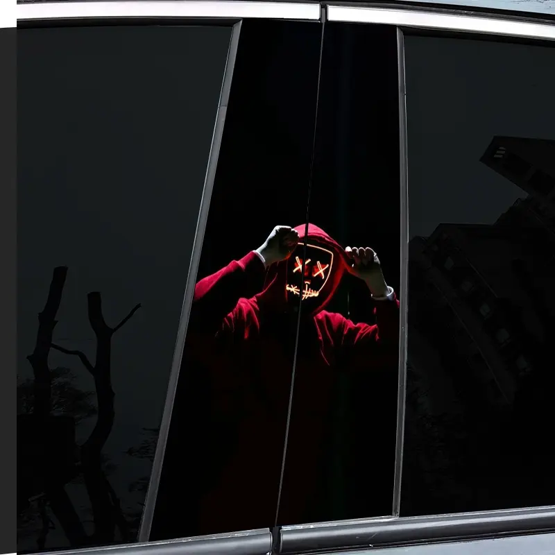 2 red hooded masks cycling stickers personalized creative text bicycle road bike mountain bike waterproof sticker frame handlebar sticker Sticker For Cars Car Decal Cool Car Decoration Car Vehicle Decoration