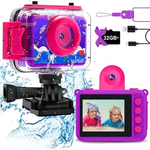Pool  &  Underwater Camera - 99FT   Action Camera 1080P Video&20MP Photo with Flip Lens, Includes 32GB Card for Diving Swimming Beach Snorkeling,Birthday  for Girls -