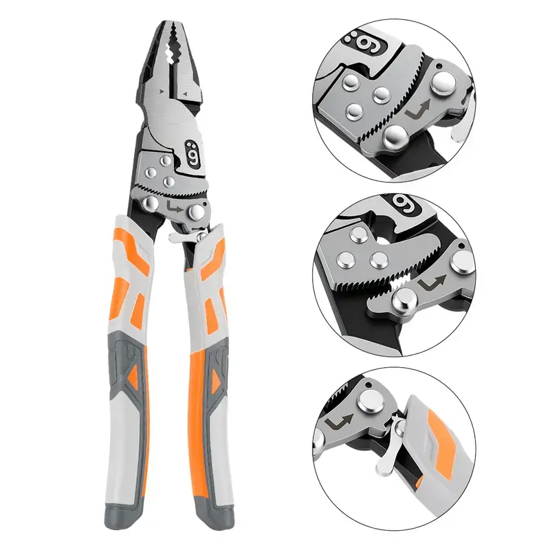 Steel Self-Locking Anti-Skid Ratchet Pliers, Heavy-Duty Wire Cutters & Holding Tool, Hands-Free Grip DIY Hardware for Automotive, Plumbing Projects, Durable Pliers & Pincers