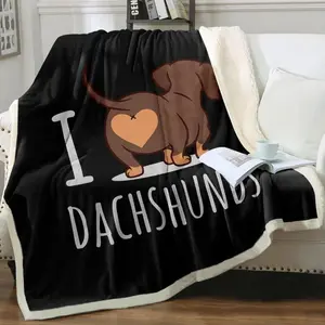 Dachshund Butt Fleece Throw Blanket for Kids Girls Boys Soft Plush Dachshund Lovers Gift Black Sherpa Blanket for Couch ChairThanksgiving, the beginning of the school season, graduation ceremony, holiday gifts for friends and family