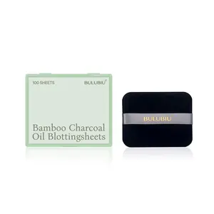 Bamboo Charcoal Oil Blotting Sheets for Face with Puff & Mirror, Portable Oil Control Papers for Oily Skin, Makeup-Friendly Shine Control, 100 Sheets Travel Compact for Women & Men, Christmas, New Year & Black Friday/Year-End Sale