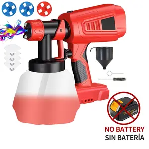 (Not Included Battery) Cordless Paint Sprayer for Milwaukee 18V Battery 48-11-1850, HVLP Spray Paint Gun with 4 Nozzles and 34oz Container for House Painting Interior and Exterior/Wood/Walls/Fence(Not Included Battery)