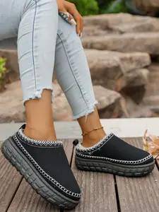 Vintage Style Thick Sole Casual Cotton Shoes, Fashionable and Comfortable, Durable Material, Strong Grip, Anti-Slip, Perfect for Trendy