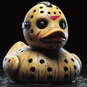 Horror Movie-Inspired Resin Duck Collectible Figurine, Creepy Desk Ornament, Unique Home Decor Gift Idea, Perfect for Parties & Gifts