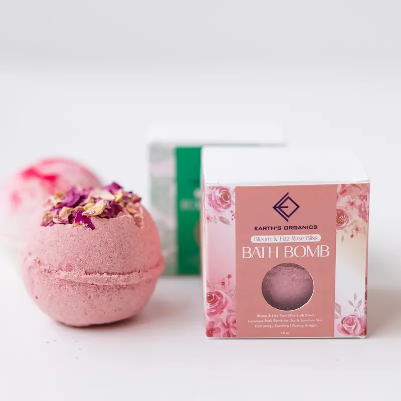 Rose & Peppermint Floral & Fresh Bath Bomb Duo for Calm & Energy