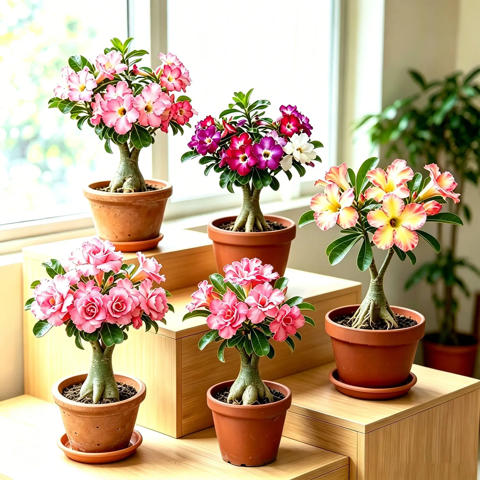Live Desert Rose Adenium Obesum Caudex Flowering Bonsai Succulent Easy To Grow Gift For Flower Lovers