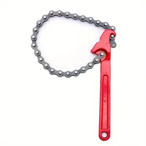 Heavy-Duty Adjustable Ratchet Chain Wrench, Multi-Function Oil Filter Wrench Chain Tool, Pipe Removal Tool Chain, Oil Filter Wrench, Automotive Oil Filter Wrench Filter Wrench
