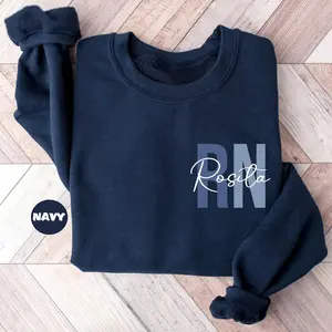 [Custom Name] Registered Nurse Sweatshirt With Name, Personalized RN Pocket Hoodie, Nurse Life Outfit, Nurse Appreciation Clothing, Cute Nurse Gift
