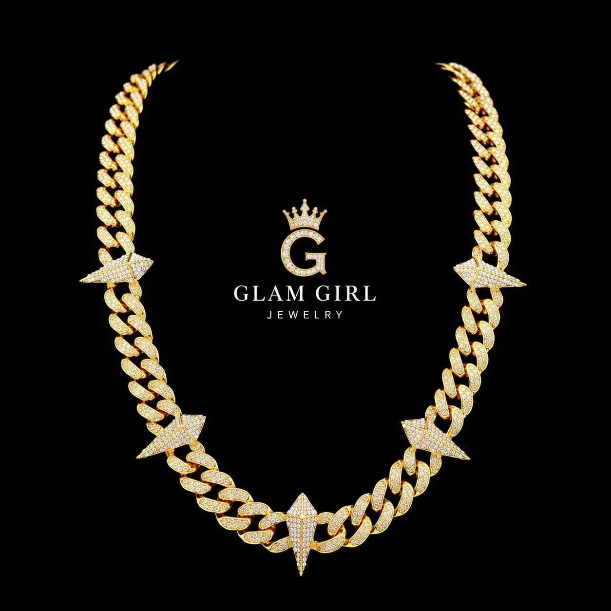 Men's GLAM GIRL Black Panther Alloy Cuban Links Necklace - Chunky Zirconia Pendant, Hip Hop Rapper Costume Jewelry, Cool Guy Gift with Included Jewelry Box, Costume Jewelry Necklace