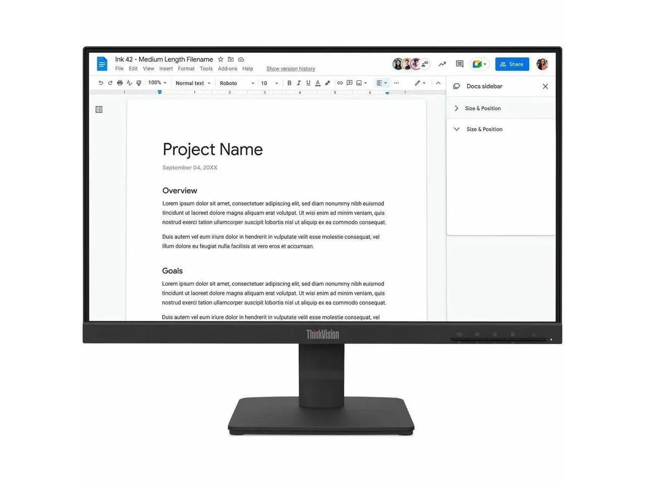 Lenovo ThinkVision S22-4e 21.5" IPS Computer Monitor - 1920x1080 - 100Hz Refresh Rate - 99% sRGB Color Gamut - HDMI 1.4 - VGA - Kensington Security Slot (64CBKAT6US)