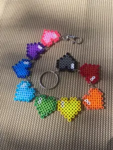 Perler Bead Rainbow Kandi Wallet/Pant Chain