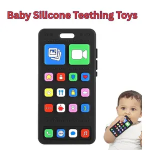 Baby Silicone Phone Teether – BPA Free Freezer-Friendly Teething Toy for Toddlers 3-18 Months, Soft Infant Chew Toy for Boys & Girls