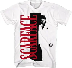 Popular trendy Scarface T-shirt, retro movie T-shirts are given as gifts for women and men New retro movie scar faced T-shirts, round neck sports shirts are given as gifts for men and women