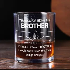 Thanks For Being My Brother Stemless Wine Glass High quality laser engraved whiskey glasses, Personalize your handwriting Gifts for couples, Home Decor & Gifts, Funny gift for men and women, Drinkware, Halloween