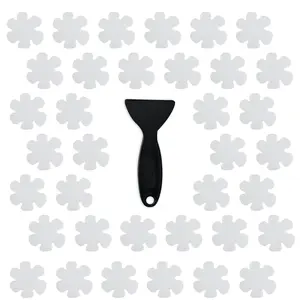 Original 36PCS Transparent Bathtub Stickers Non-Slip Safety Shower Treads Adhesive Appliques with Premium Scraper 8.0cm Diameter for Enhanced Grip and Long-Lasting Adhesion