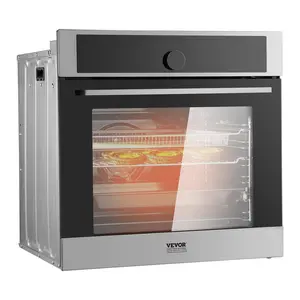 【DealsForYouDays】VEVOR Single Wall Oven, 24" Electric Built-in Wall Oven with 16 Cooking Functions, 2.68 Cu.Ft Electric Wall Ovens with Timer, 3150W Electric Oven with Baking Rack and Tray, for Kitchen