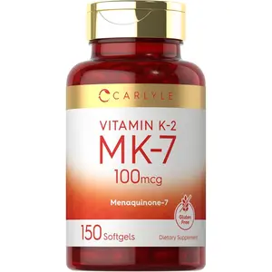 Carlyle Vitamin K2 MK7 100 mcg | 150 Softgels | Non-GMO, Gluten Free Supplement