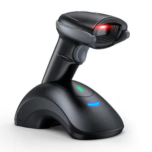 TEEMI 1D 2D Bluetooth Barcode Scanner with USB Cradle Data Receiver Charge Station, QR Wireless Automatic Omnidirectional Screen Scanning Driver's License, Digital Coupon, Postal and OCR Code