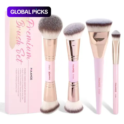 MAANGE 4-Piece Soft Cosmetic Brush Set, Makeup Brushes, Complexion Brush Set, Multifunctional Face Brushes for Daily Use and Travel #GLOBAL PICKS