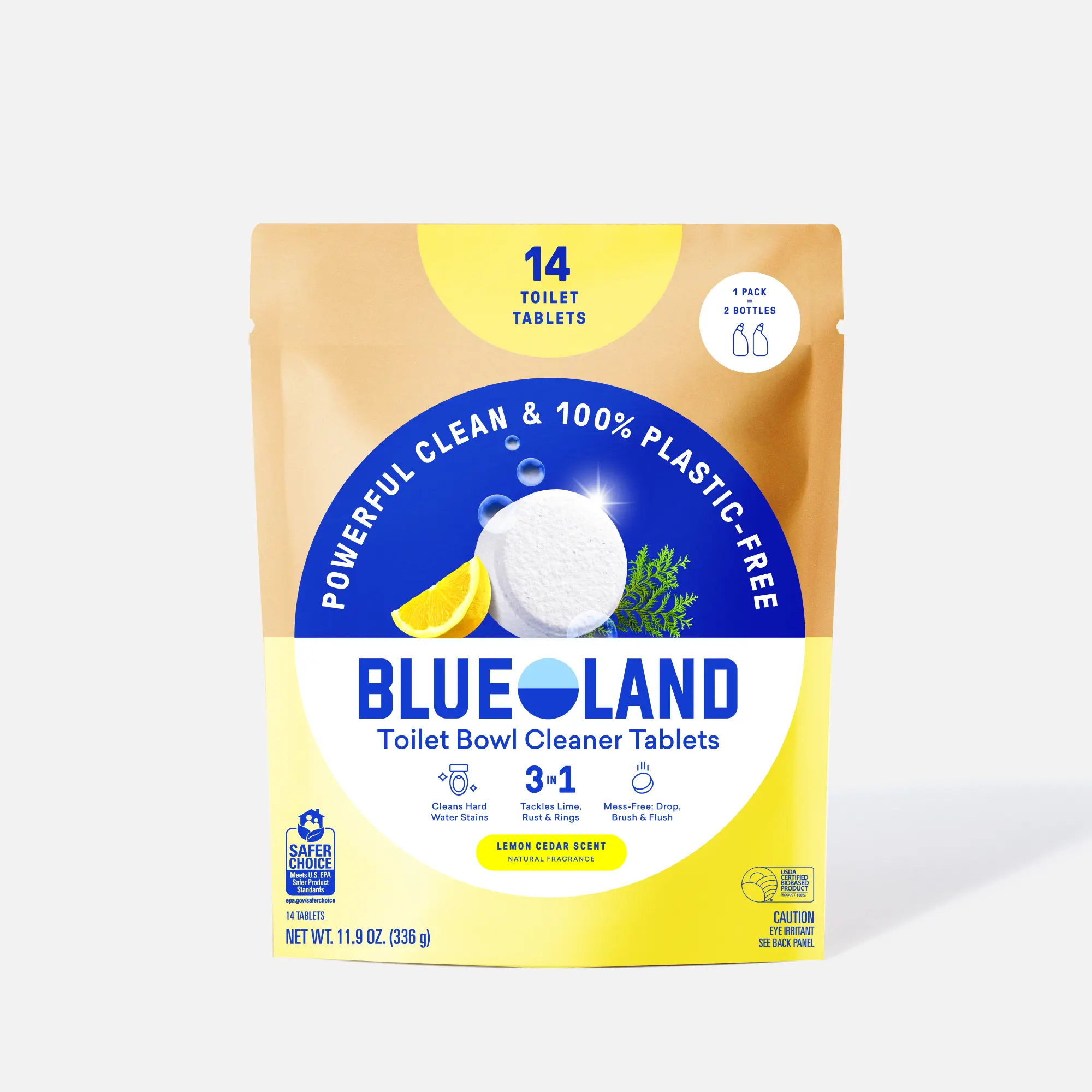 Blueland Toilet Bowl Cleaner Tablet Refills, Eco-Friendly 100% Plastic-Free Plant-Based Cleaning Power, Septic-Safe, Scented