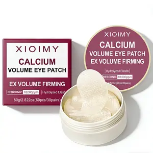 60pcs Calcium & Collagen Moisturizing Eye Mask, Skincare, Anti-Wrinkle, Deep Hydration, Contains Hyaluronic Acid, Golden Color
