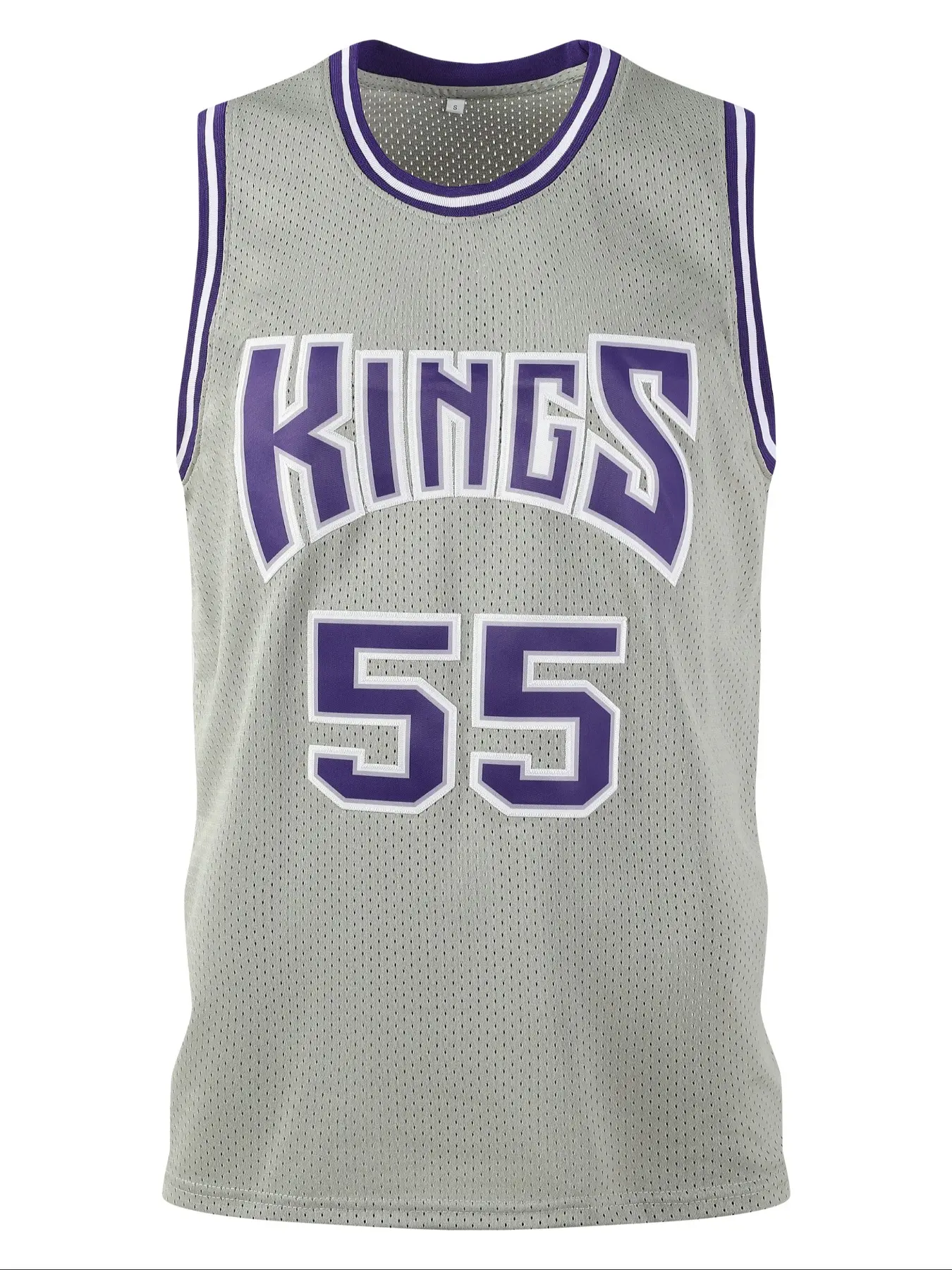 Men's 55 Basketball Jersey, Embroidered Sports Vest, Casual Long Sleeve Top, Fitted H-Type Design, Unlined Figure Pattern, Jersey Tops