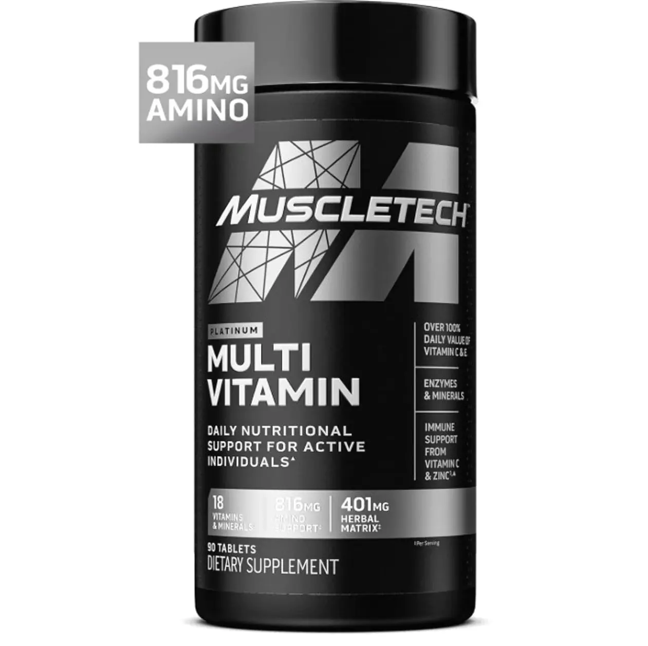 Platinum Multivitamins for Men & Women - Multi-Vitamin Supplement for Immune Support - 18 Vitamins & Minerals, Vitamin A C D E B6 B12 - Daily Workout Supplements for Men - 90 Capsules