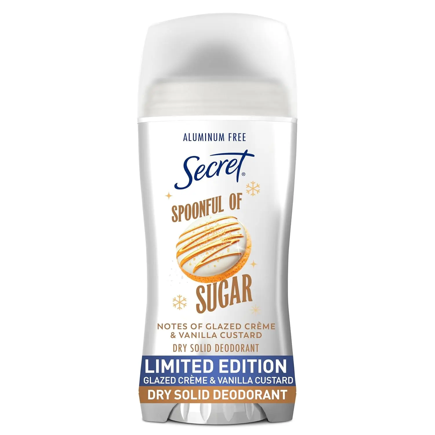 Secret Aluminum Free Deodorant for Women, 48hr Odor Protection, Moisturizing Underarm Care with Pro-Hyaluronic Acid, Spoonful of Sugar Scent, Dry Solid, 2.4 oz