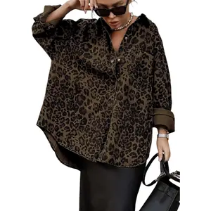 Womens Fashion Leopard Print Casual Jackets Button Down Shacket Outerwear Fall Outfits for Women 2026