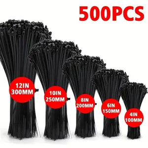 Self-Locking Wire Cable Ties, Durable Nylon Zip Ties in Various Sizes, Cable Management Ties for Home, Office, Garden and Workshop