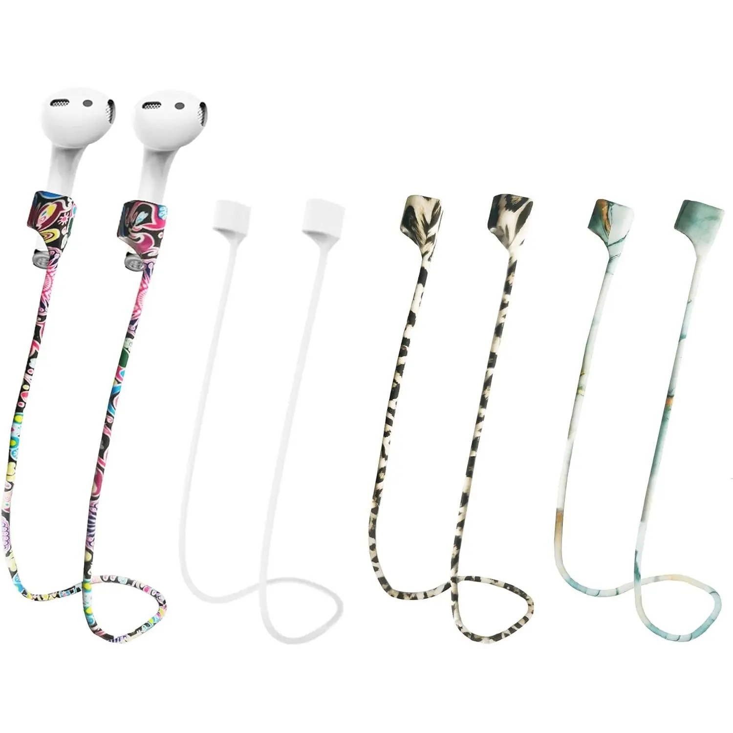 SQ-HPS002 Magnetic Anti-Lost Lanyard for Wireless AirPods Earbuds - Colorful Soft Silicone Sports Neck Cord, Audio Accessory
