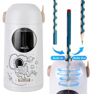 tenwin Fully Automatic Electric Pencil Sharpener, Durable Blade, Rechargeable No-Touch Design, Shavings Management, 7-11.5mm Colored Pencil Compatibility, Office Accessories, Cubicle Work Accessories, Ideal for Home & Classroom, back to school haul