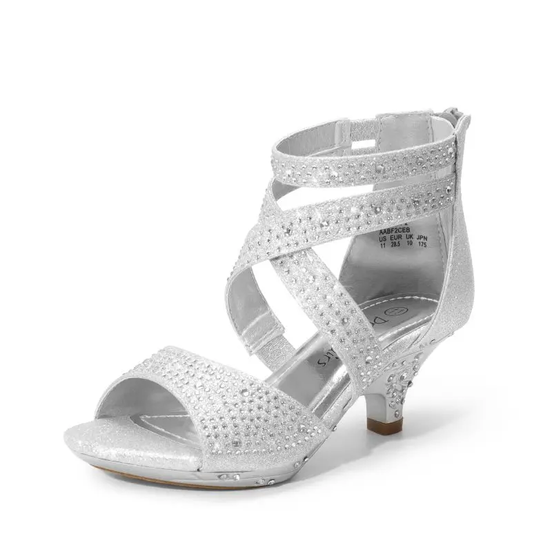 DREAM PAIRS Girls' Toddler Rhinestone Sandals, Kids' Fashion Flat Shoes for Girls, Shoes Girls