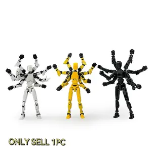 Completed 3D Printed T13 Anime Action Figure, Multi-Jointed Moveable 8-Arm Deformation Doll, Desktop Decoration for Gamers, Holiday Gift