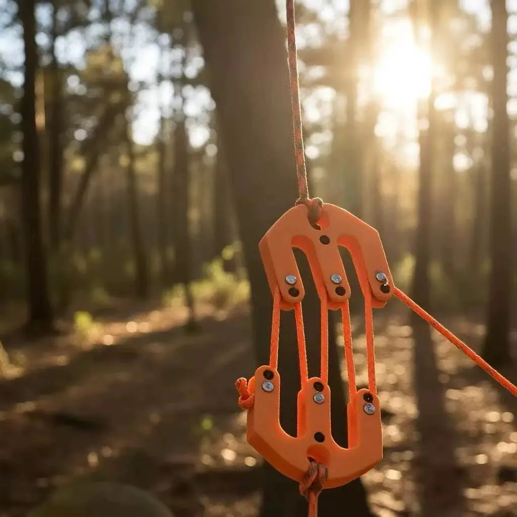 Hoist Block and Tackle System, Hunting Equipment Lifting Pulley System, Durable and Efficient Hoisting Solution, Ideal for Outdoor Use, Carabiners, Carabiner Clips Heavy Duty, Carabiner Hooks